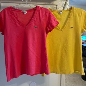 Two size 36 Lacoste t-shirts